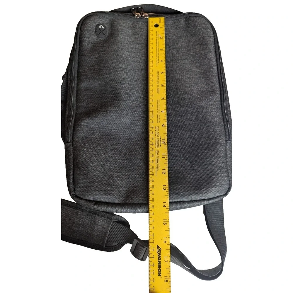FINPAC Laptop Shoulder Bag messager strap Gray 14 x 10.5 padded with hand strap